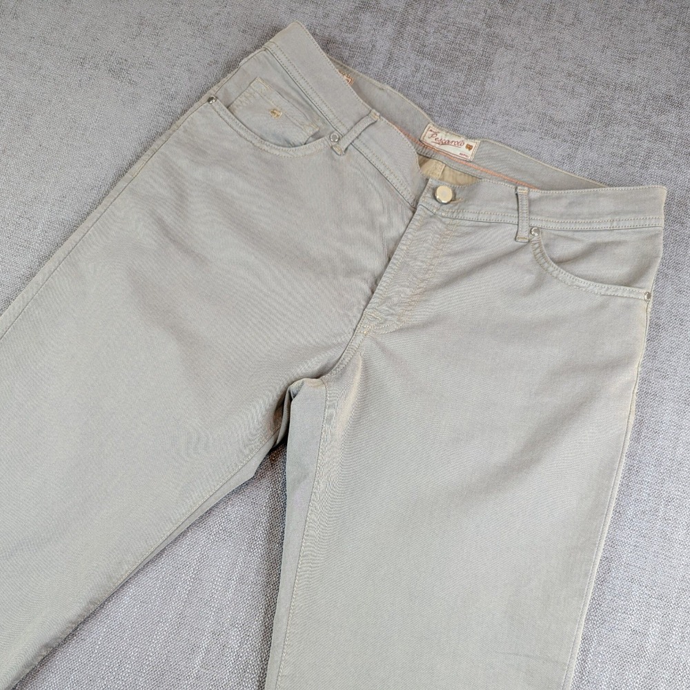Marco Pescarolo Pants Men IT52 34x28 Khaki Gray Neranom Cotton Blend Chino Italy